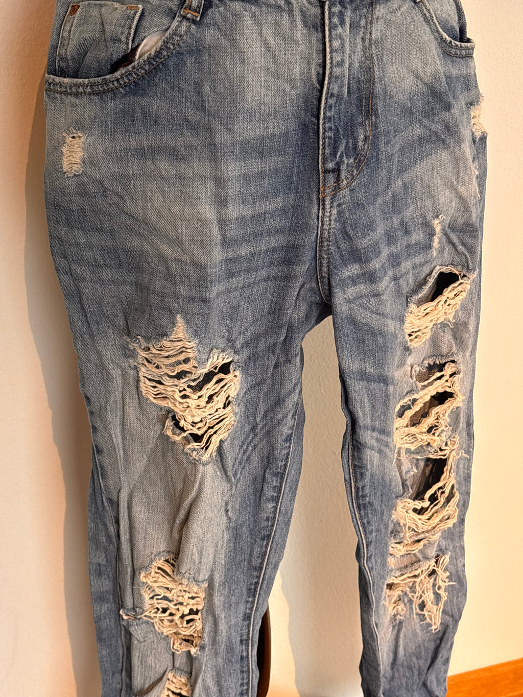 Distressed denim