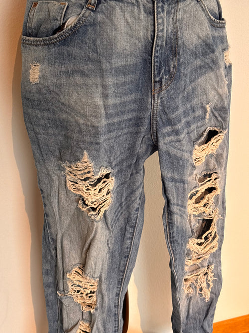 Distressed denim