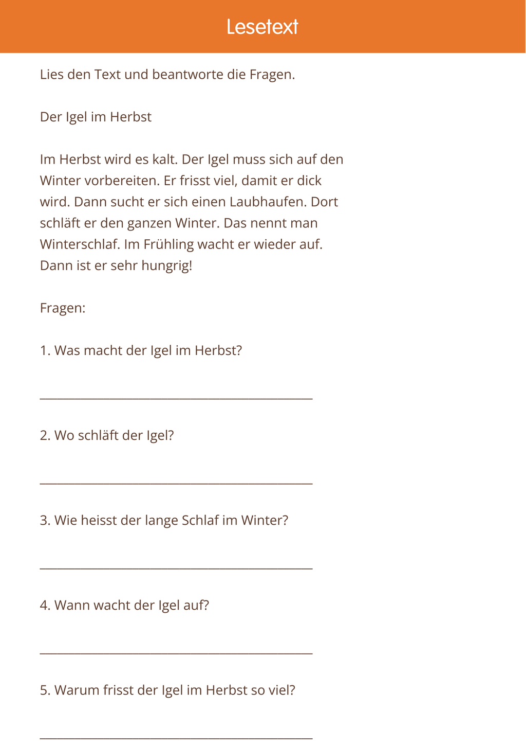 Arbeitsheft 2.Klasse Herbst