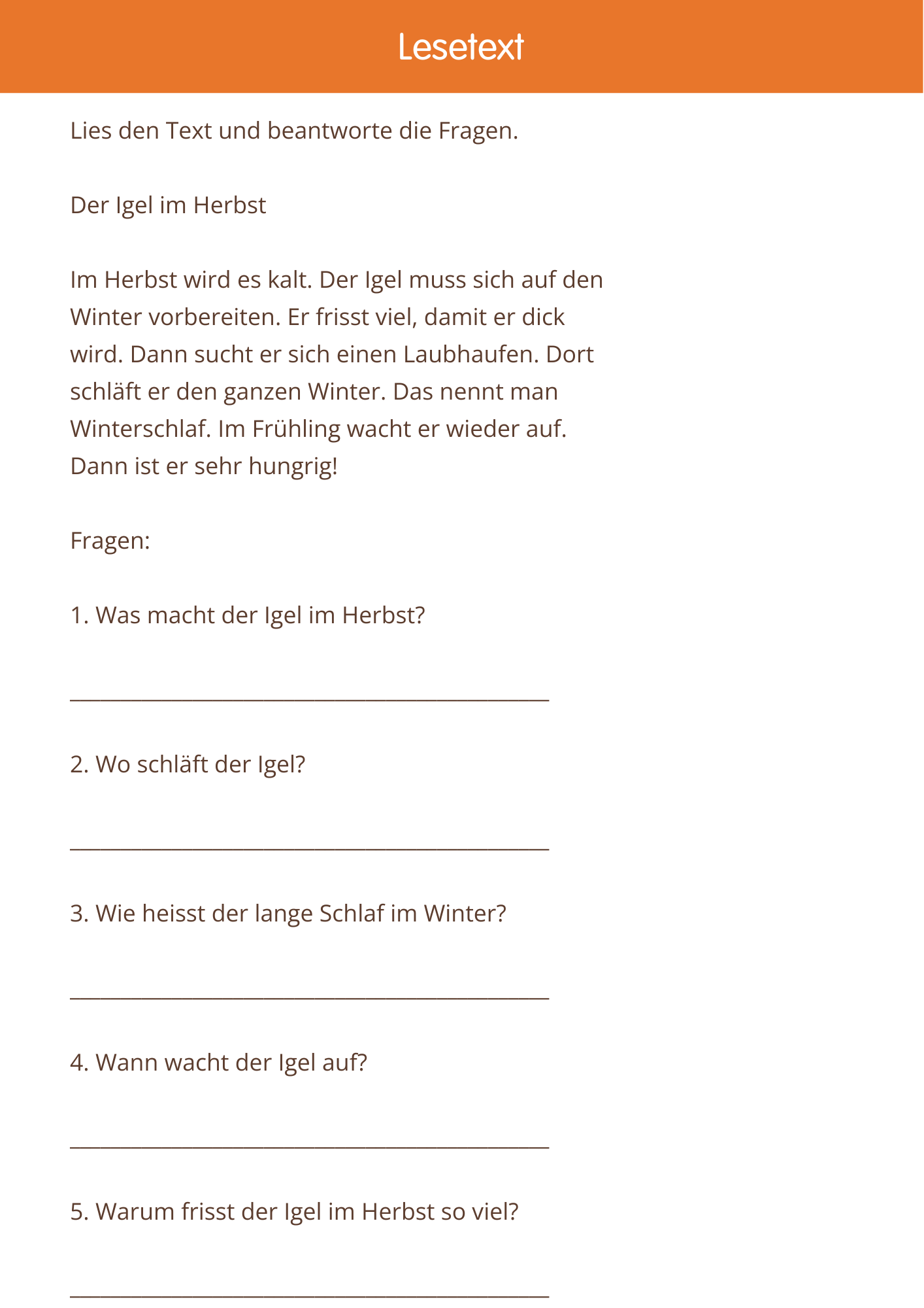 Arbeitsheft 2.Klasse Herbst